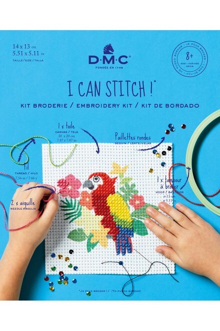 BK1896 Kit broderie perroquet au demi point