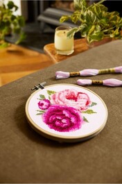 BK1895 Pivoines roses Kit point de croix
