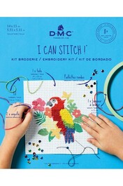 BK1896 Kit broderie perroquet au demi point