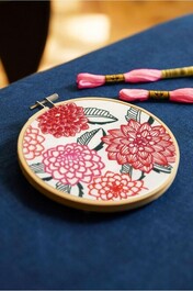 TB198 Kit broderie dahlias de M.D Procureur